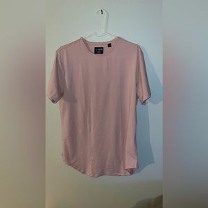 Cuts Elongated Curves Hem T-Shirt - Mountain Mist